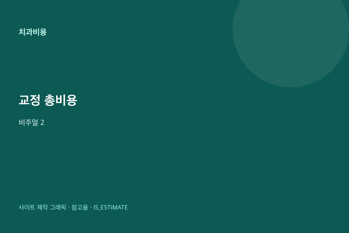 치아 교정 총비용 보는 법 비주얼 2